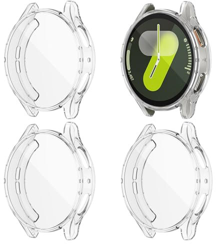 Yolovie (4 pezzi) Proteggi Schermo Cover morbide per Samsung Galaxy Watch 7 44mm (2024 Verison) Custodia TPU iWatch Protezione (44mm Trasparente x 4)