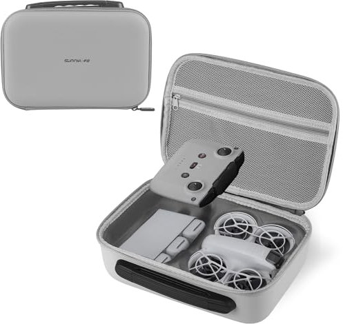 Carrying Case for DJI NEO, PU Porable Travel Storage Bag for DJI Neo Drone and Accessories, RC-N3 Remote Controller Drone Battery Charging Hub with PU Leather and EVA Protective(Gray)