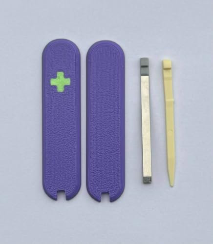 Replacement Covers For Victorinox Scales 58mm Plastic Handles With Tweezers And Toothpick Glowing Cross (Violet)