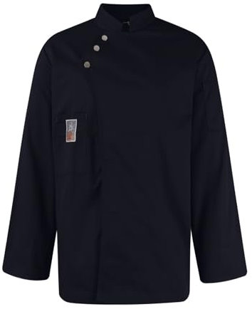 SOOUICKER Kochjacke Herren Langarm mit Druckknöpfen Kochjacke Unisex Kochhemd Kochkleidung Damen Bäckerjacke Herren Kochbekleidung Professionelle