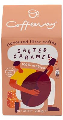 Coffeeway Caffè macinato aromatizzato al caramello salato, 1600 g (8 x 200 g)