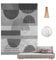 Geometrisches Design Area Rug 120x200 cm Niederflor Grau Teppich für Wohnzimmer Schlafzimmer Esszimmer Pflegeleicht