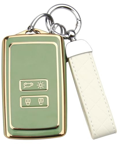 Car Key Cover for Renault 4 Buttons Car Key Fob Fob for Renault TPU Key Protection Shell Cover Shell Compatible with Renault Clio Megane Koleos Kadjar Talisman Duster Dacia Captur Espace