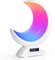 Lámpara Mesita de Noche Tactil, Despertador Musical, Luz Altavoz, 20 Colores de Luz, Lámpara Luna USB, Lámpara de Mesa Regulable para Habitación, Sala de Estar