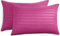 Yorkshire Bedding Pillow Cases 2 Pack Brushed Microfiber Housewife Striped Pillowcase Hypoallergenic Pillow Cover Standard Size with Envelope Closure (Pink, Stripe Pillowcases (2Pack))