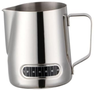 Garneck Tazza da caffè con fiori pentolino per cappuccino tazze cappuccino Tazza per latte con termometro lattiera coffret mug tazza di caffè latte brocca per schiumare il latte Silver