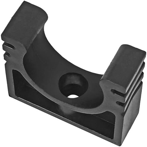 Rohrklemme aus Kunststoff für 32mm PVC Rohr Außendurchmesser zum Einrasten Einstecken mit 5mm Bohrung Schelle Befestigung Wand Halterung Führung Clip