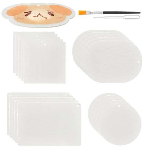 Lot de 20 feuilles de papier texturé en mousse blanche avec pinceau pour peinture aquarelle, acrylique, gouache