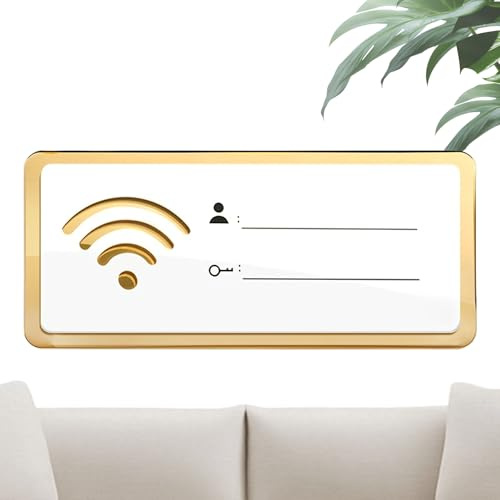 Cartel de WiFi, cartel acrílico con contraseña wifi para invitados, decoración altamente transparente con fácil montaje para oficina, dormitorio, apartamento y locales comerciales