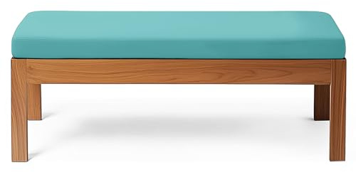 RZYW 5CM Dicke Sitzkissen Outdoor, Bankauflage Bankkissen Wasserfest, Rutschfestes Waschbare Sitzpolster Sitzauflage Bank, Stuhlkissen Bankpolster für Gartenbank, Fensterbank,Sky Blue,110X45X5cm