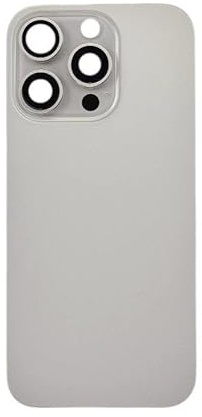 Glass Back Compatible With Phone 16 Pro Natural Titanium Plain with Camera Lens No Logo