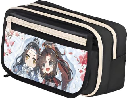 DEXSHUN Wei Wu Xian Federmäppchen LAN Wang Ji Anime Federtasche Große Kapazität Pencil Case Doppelschicht Federmäppchen Cartoon schulsachen mäppchen für Mädchen Jungen Schulgeschenk