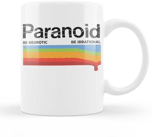 Zefiro Around Nature Tazza divertente con meme ironica “PARANOID” - regalo originale per amici parenti ufficio - ceramica 330 ml - uso microonde e lavastoviglie - stampa personalizzat ansia