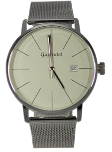 Gigandet Armbanduhr Quarz Herren Edelstahl Silber Kaki Datum G42-019