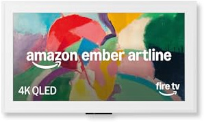 Amazon Ember Artline 55 mit Fire TV (neueste Generation), 4K Ultra HD QLED Smart TV und Kunstgalerie, individuelle Rahmen, HDR10+, Sprachsteuerung mit Alexa - Mattweiss