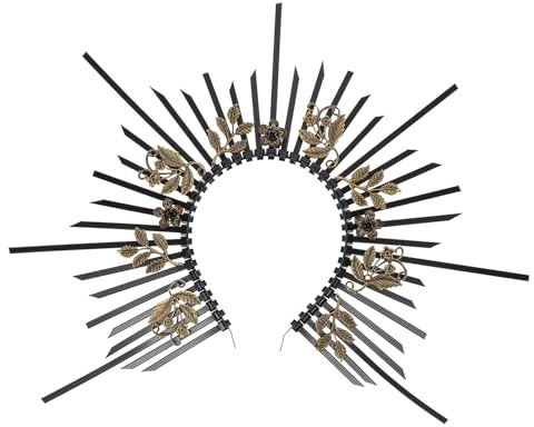 Lurrose Gotischer Heiligenschein Haarreif aus Metall Leichtes und Bequemes Party Stirnband für Damen bei Engagements und Tänzen Elegantes Schwarzes Haarband