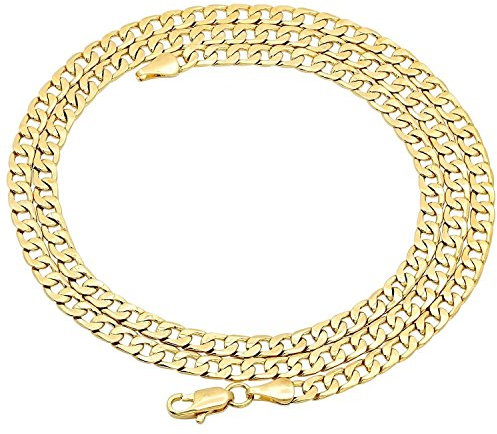 PRINS JEWELS 14 Karat / 585 Gold Panzerkette Gelbgold Kette Unisex - Breite 4.40 mm - Länge wählbar (60)