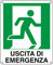 CARTELLO ALLUMINIO 25x31cm 'USCITA DI EMERGENZA A DX' CARTELLI SEGNALATORI