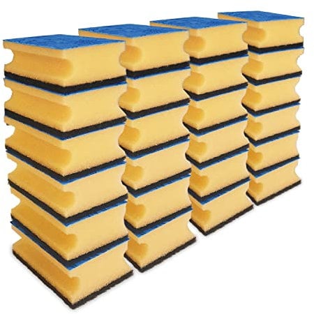 Vileda Glitzi Plus Topfreiniger, Spülschwamm für die Küche, Schwamm mit antibakterieller Wirkung, saugstark, 24er Pack