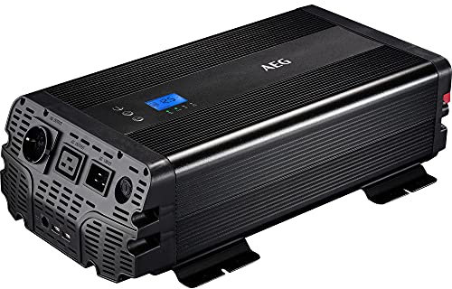 AEG Automotive Sinus-Spannungswandler 2000 W, 12 V DC auf 230 V AC, mit App-Steuerung, Netzvorrangschaltung, Lüftersteuerung, Wechselrichter Inverter