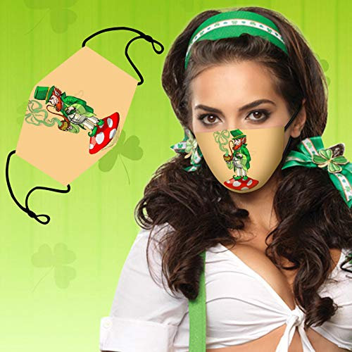 ZWQJYH St. Patrick's Day Shamrock Unisex Waschbare und wiederverwendbare Baumwolle Warmer Gesichtsschutz für den Außenbereich