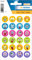 HERMA 6818 Aufkleber Smiley Glitzer klein groß, 24 Stück, Belohnung Sticker mit lustigen Emoji Gesicht Motiv, Kinder Etiketten für Schule Grundschule Schüler Tagebuch Scrapbooking Geburtstag Deko DIY