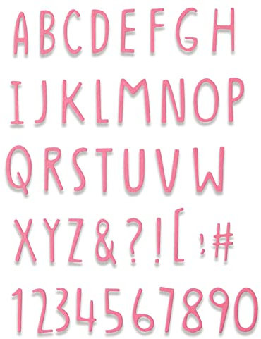 Sizzix Thinlits Stanzschablone handgezeichnetes Alphabet von Jenna Rushforth, 665182, Mehrfarbig, Einheitsgröße