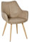 HOMCOM Moderne Esszimmerstühle mit Armlehnen und Rückenlehne, Wohnzimmer und Küche Lederstuhl mit Metallbeinen, 63x61x84 cm, Braun