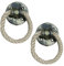 2 pièces Poignée en fer forgé de corde de chanvre vintage poignées de porte en bois Boutons de d'armoire Poignet de porte coulissante,tiroir anneau de traction (Golden bronze)