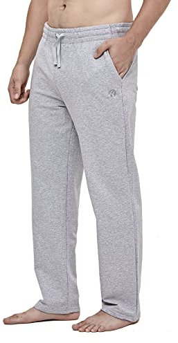 HMIYA Herren Jogginghose Baumwolle Sweathose Lange Atmungsaktiv Sporthose Yogahose Klassische Trainingshose mit Taschen(Hellgrau,XXL)