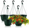 Olly & Rose Lot de 5 pots de fleurs à suspendre en plastique résistant au gel pour intérieur et extérieur Vert foncé 25 cm