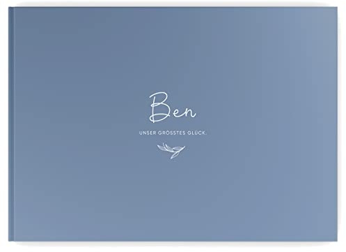 Babyalbum - Mein erstes Jahr, Junge Mädchen, Album zur Geburt, Baby-Tagebuch, schönsten Momente und Erinnerungen zum Auszufüllen auf 104 Seiten (Taubenblau)