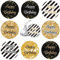 216Pcs Geburtstag Jubiläum goldene Hochzeit Sticker Jahrestag Etiketten Runder Aufkleber für Geschenk-Verpackung Gastgeschenk Hochzeit Mitgebsel Feier Party Dekoration (Happy)