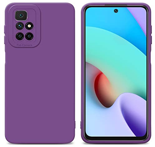 Cadorabo Hülle kompatibel mit Xiaomi RedMi 10 Schutzhülle TPU Silikon Case Liquid Design mit Kameraschutz Slim Kratzfest Weiche Gummi mit Rundumschutz Case Hülle für Xiaomi RedMi 10 in Lila