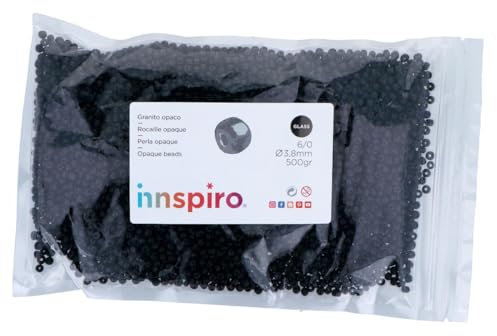 Glasstein, rund, blickdicht, schwarz, 3,8 mm, 6/0, 500 g.