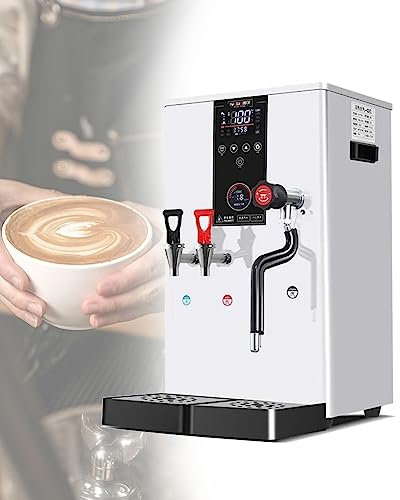 Máquina Eléctrica For Hacer Espuma Café, Vaporizador Leche Automático, Espumador Leche Comercial, Máquina De Burbujas Leche Acero Inoxidable Con Vapor Profesional For Café, Leche, (Color : 110V, Siz