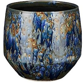 MICA Decorations Harris Blumentopf - 20x20x18 cm - Keramik - Blau
