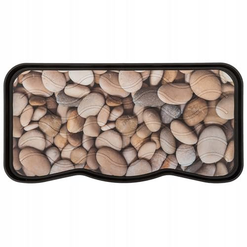 e-floor Schuhabtropfschale gedruckt | Steine | 38cm x 75cm | Schuhmatte | Schuhablage | Schuhunterlage | Abtropfschale für Schuhe Regen Herbst Winter | Anti-Rutsch | Napfunterlage