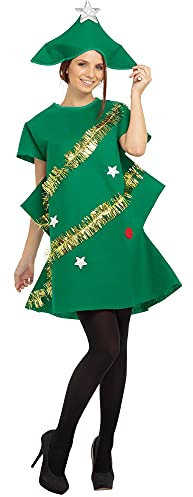 Acrawnni Erwachsenen-Weihnachtskostüm, für Herren und Damen, passendes Party-Kostüm, lustiges Weihnachtsbaum-Cosplay-Kleid mit Geschenk, geformte Weihnachtskostüme, C-green Erwachsene, 42