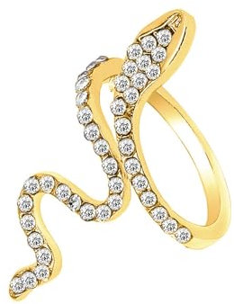 HSAJS Schlangen Ring für Damen Offene Bänder Ringe Verstellbarer Finger mit Funkelnder Zirkonia Hypoallergen Schlangenringe für Jubiläum Hochzeit Schmuck Geschenke für Frauen