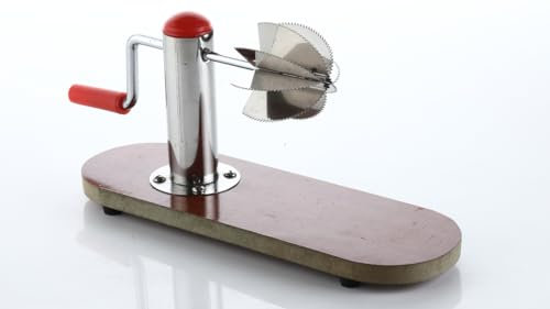 AARNAV Grattoir à noix de coco en acier inoxydable, base plate en bois, poignée rotative, fonctionnement manuel, argent, râpe à noix de coco, éplucheur de noix de coco avec base plate, râpe à noix de
