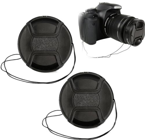 Tappo Obiettivo Copriobiettivo,Copriobiettivo fotocamera diametro Ø 58 mm,Cappuccio universale a scatto per fotocamera, Compatibile Canon, Sony, Sigma, Tamron, Olympus, Fujifilm,58mm*2 pezzi
