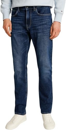 Tommy Hilfiger Herren Straight Denton Jeans Washes Gerade, Denim (Dark Blue), 29W / 30L