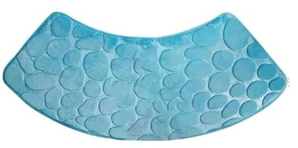WAZUBC Fächerförmige Gebogene Badematte, rutschfeste Badematten Waschbar saugfähig Weich und Bequem Eck-Badezimmerteppich für runde Dusche (Hellblau)
