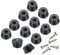 sourcing map 24pcs Rubber Feet Bumpers Buffer Non-Slip Rubber Feet Pad with 5mm Screws for Cutting Board, Cutting Board Feet Non-Slip, Cutting Board Rubber Feet (Black, 0.5H x 1D)