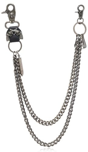 Eigso 2 Layers Punk Rock Waist Chain for Man Woman Black Metal Alloy Link Chains for Woman Man