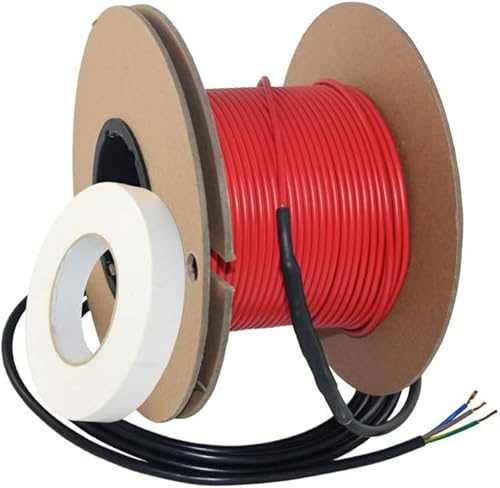 CALORIQUE Elektrische Fußbodenheizung - Heizkabel 16W/m 500W gesamt (31,25m) für 2,5-5m² Heizfläche - TWIN-Technologie - Energieeffizienzklasse A+++