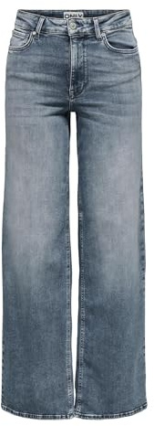 ONLY Female Jeans mit weitem Bein ONLMADISON Hohe Taille Weiter Beinschnitt Jeans