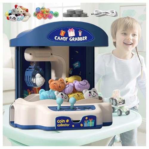 CUCUKAKA Machine à Pince avec Lumières Et Musique Machine a Pince Fete Foraine avec Peluches Et Gashapons Jeu Amusant,Cadeau pour La Fête,A