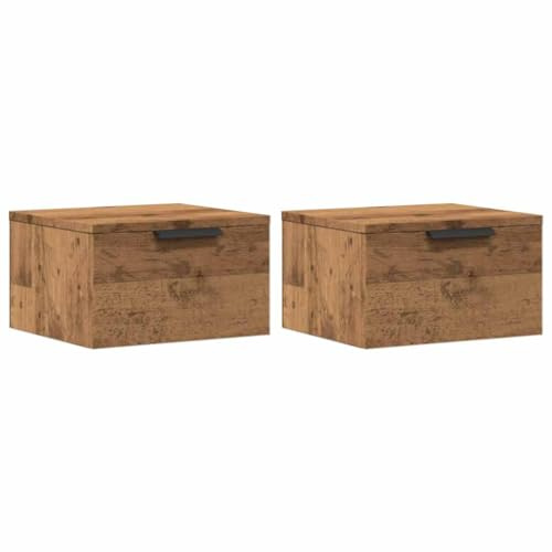 vidaXL Wall-mounted Bedside Cabinets 2 pcs Artisan Oak 34x30x20 cm | Loads of space for your personal stuff, Wall-mounted to keep your floor area free, Smooth, modern artisan oak look